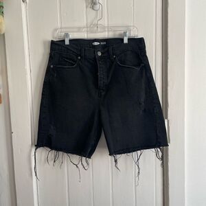 Old Navy Black Frayed Sky-Hi Shorts